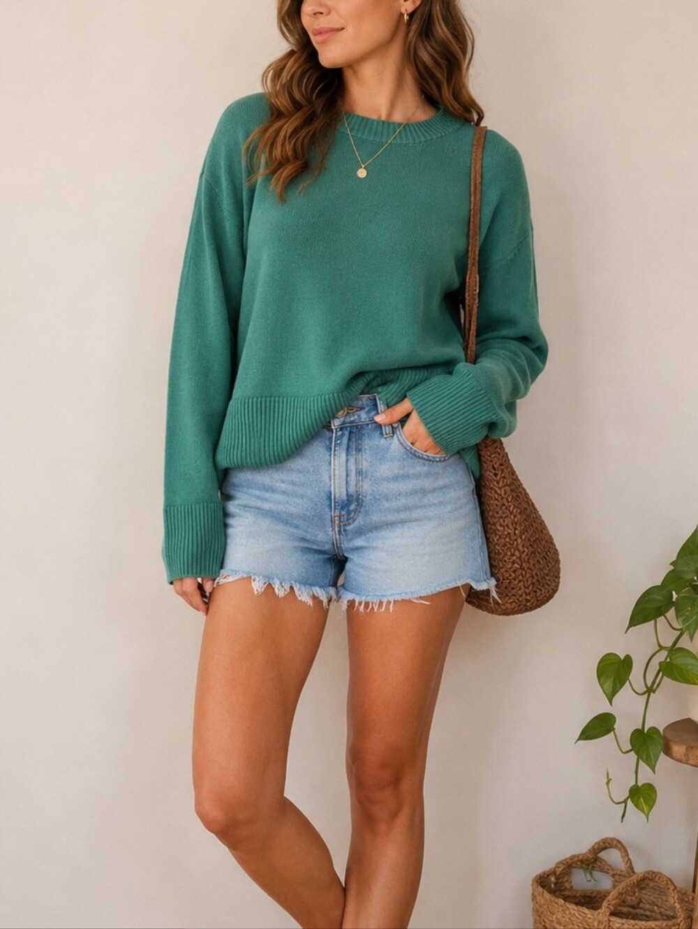 Gap Green Cotton Knit Sweater